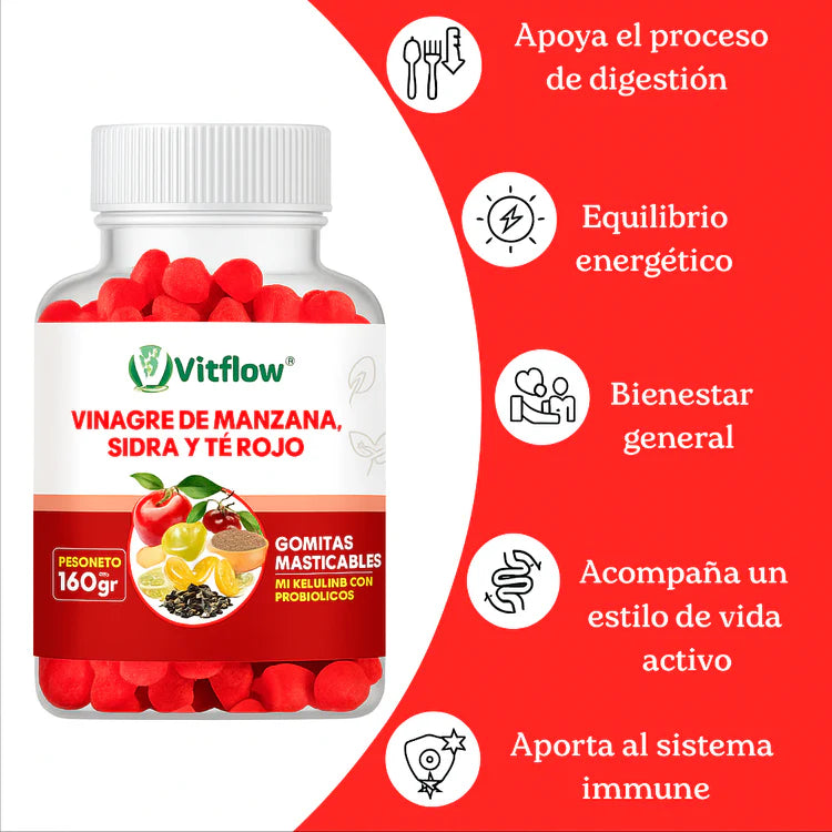 Active Apple Gummies: Gomitas de Vinagre de Manzana Vitflow 160g 🌿🍎 Equilibrio - bienestar diario - tu cuerpo te lo agradecerá 😊